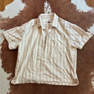 American Eagle Outfitters Beige Striped Casual Shirt